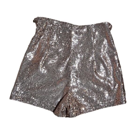 2000s gyaru glam gold champagne sequin shorts hot pants - Picture 2 of 6